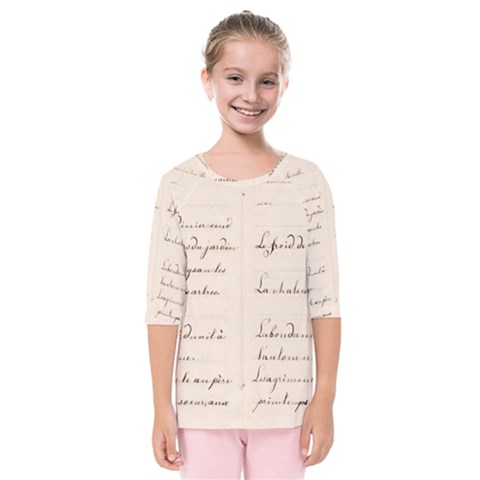 German French Lecture Writing Kids  Quarter Sleeve Raglan Tee by Nexatart