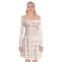 German French Lecture Writing Off Shoulder Skater Dress by Nexatart