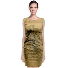 Birds Figure Old Brown Classic Sleeveless Midi Dress by Nexatart