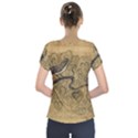 Birds Figure Old Brown Short Sleeve Front Detail Top View2