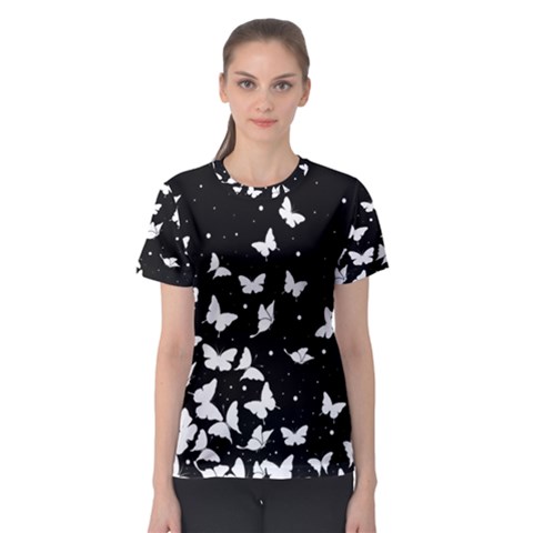 Butterfly Pattern Women s Sport Mesh Tee by Valentinaart