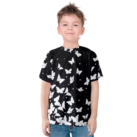 Butterfly Pattern Kids  Cotton Tee by Valentinaart