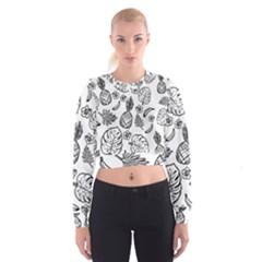 Tropical Pattern Cropped Sweatshirt by Valentinaart