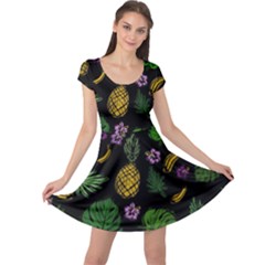 Tropical Pattern Cap Sleeve Dresses by Valentinaart