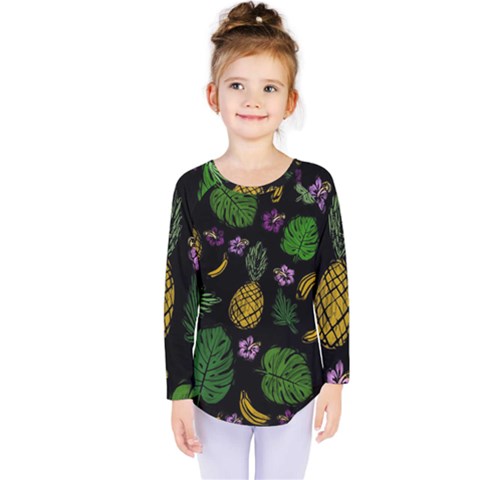 Tropical Pattern Kids  Long Sleeve Tee by Valentinaart