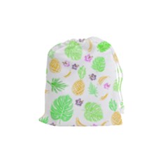 Tropical Pattern Drawstring Pouches (medium)  by Valentinaart