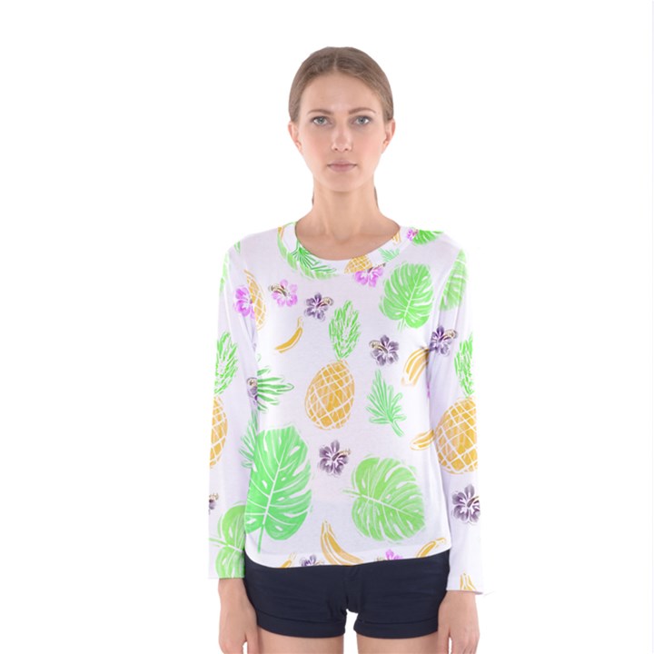 Tropical pattern Women s Long Sleeve Tee