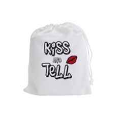 Kiss And Tell Drawstring Pouches (large)  by Valentinaart