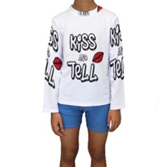 Kiss And Tell Kids  Long Sleeve Swimwear by Valentinaart