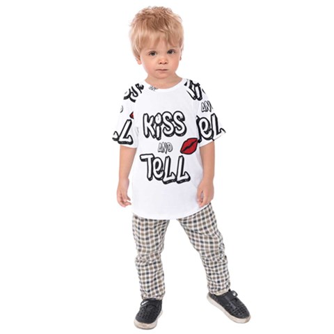 Kiss And Tell Kids Raglan Tee by Valentinaart