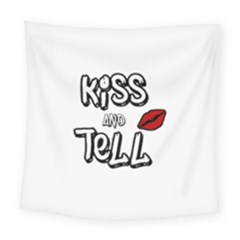 Kiss And Tell Square Tapestry (large) by Valentinaart