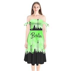 Berlin Shoulder Tie Bardot Midi Dress by Valentinaart