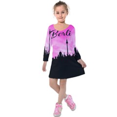 Berlin Kids  Long Sleeve Velvet Dress by Valentinaart