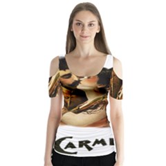 Carmen Butterfly Sleeve Cutout Tee 