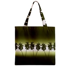 Tropical Sunset Zipper Grocery Tote Bag by Valentinaart