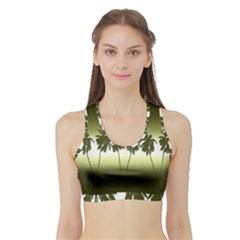 Tropical Sunset Sports Bra With Border by Valentinaart