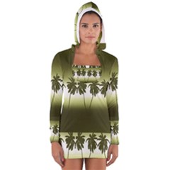 Tropical Sunset Women s Long Sleeve Hooded T-shirt by Valentinaart