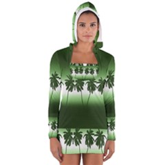 Tropical Sunset Women s Long Sleeve Hooded T-shirt by Valentinaart