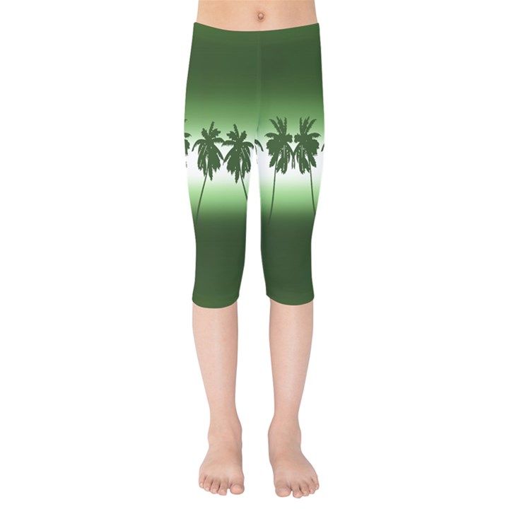 Tropical sunset Kids  Capri Leggings 