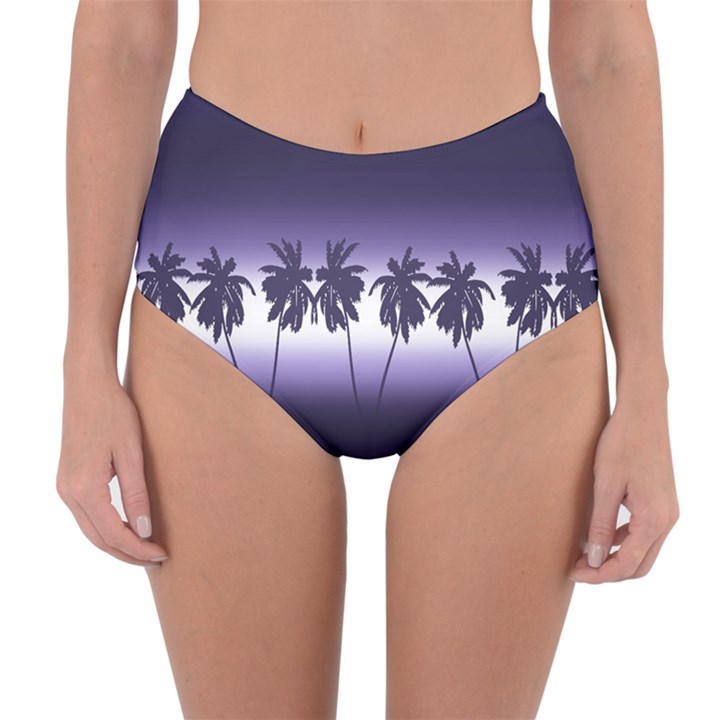 Tropical sunset Reversible High-Waist Bikini Bottoms