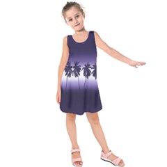 Tropical Sunset Kids  Sleeveless Dress by Valentinaart