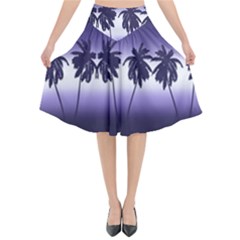 Tropical Sunset Flared Midi Skirt by Valentinaart