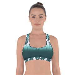 Tropical Sunset Cross Back Sports Bra