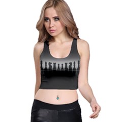 Chess Pieces Racer Back Crop Top by Valentinaart