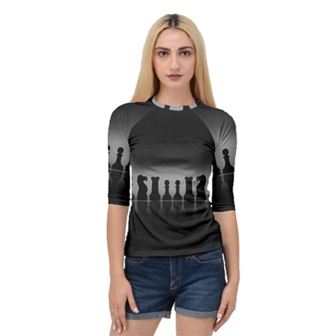 Chess Pieces Quarter Sleeve Tee by Valentinaart