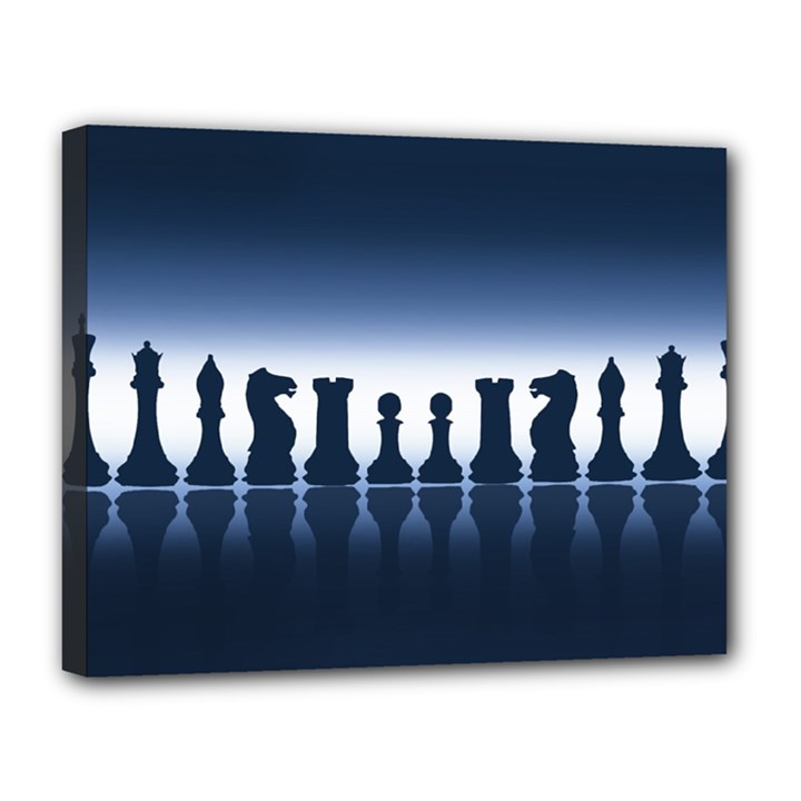 Chess Pieces Canvas 14  x 11 