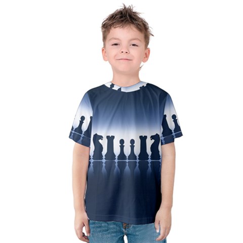 Chess Pieces Kids  Cotton Tee by Valentinaart