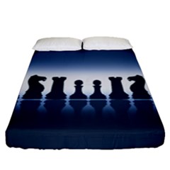 Chess Pieces Fitted Sheet (queen Size) by Valentinaart