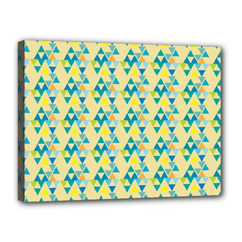 Colorful Triangle Pattern Canvas 16  X 12  by berwies