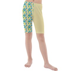 Colorful Triangle Pattern Kids  Mid Length Swim Shorts by berwies