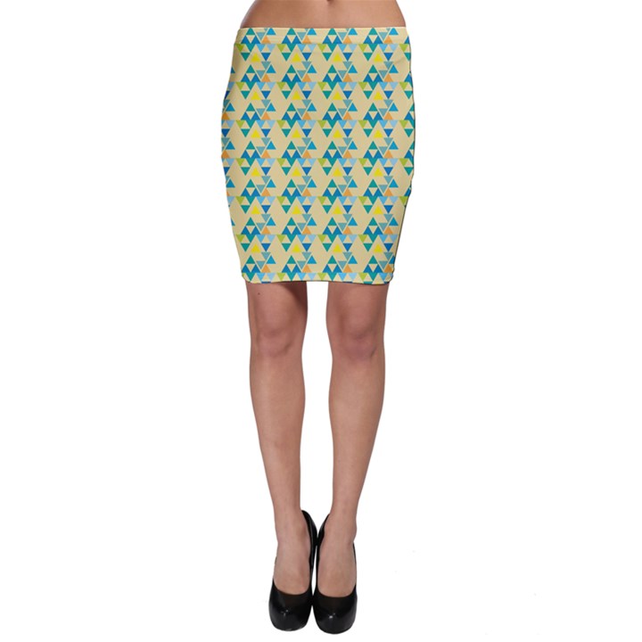 colorful triangle pattern Bodycon Skirt