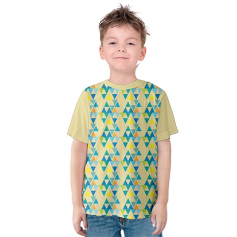 Colorful Triangle Pattern Kids  Cotton Tee by berwies