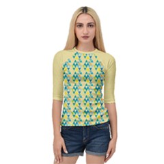 Colorful Triangle Pattern Quarter Sleeve Tee