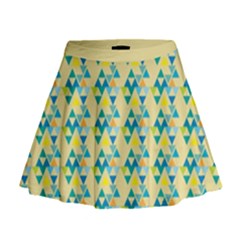 Colorful Triangle Pattern Mini Flare Skirt by berwies