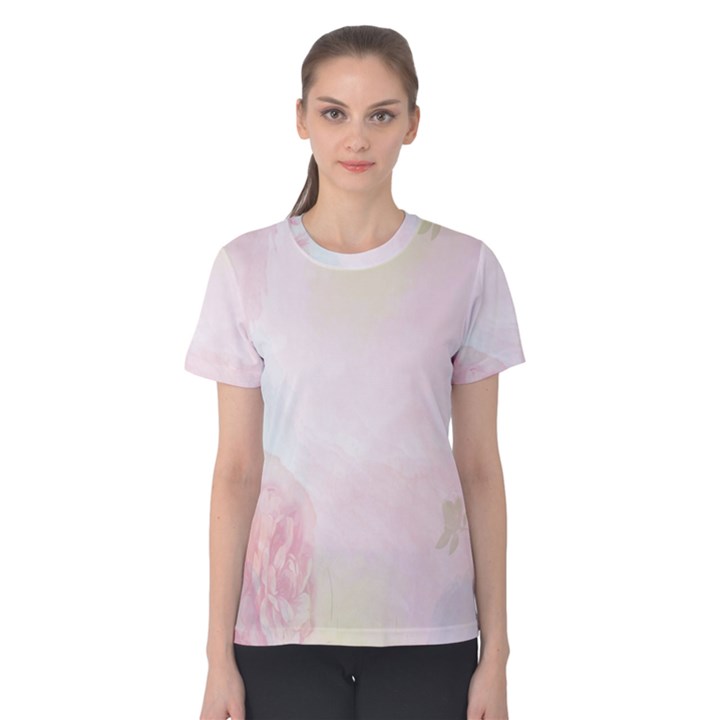 Watercolor Floral Women s Cotton Tee