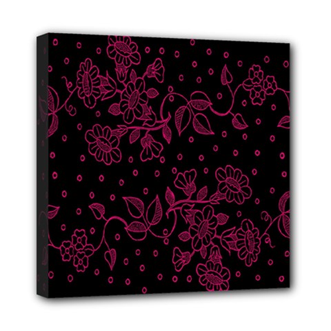 Pink Floral Pattern Background Mini Canvas 8  X 8  by Nexatart