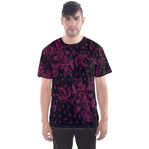 Pink Floral Pattern Background Men s Sports Mesh Tee by Nexatart