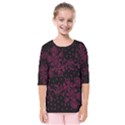 Pink Floral Pattern Background Kids  Quarter Sleeve Raglan Tee View1