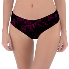 Pink Floral Pattern Background Reversible Classic Bikini Bottoms