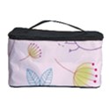 Pretty Summer Garden Floral Bird Pink Seamless Pattern Cosmetic Storage Case View1