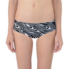 Digitally Created Peacock Feather Pattern In Black And White Classic Bikini Bottoms by Nexatart