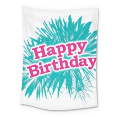 Happy Brithday Typographic Design Medium Tapestry by dflcprints