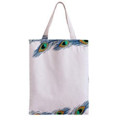 Beautiful Frame Made Up Of Blue Peacock Feathers Zipper Classic Tote Bag by Nexatart