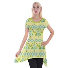 Simple Tribal Pattern Short Sleeve Side Drop Tunic by berwies