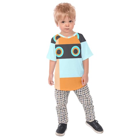 Orange, Aqua, Black Spots And Stripes Kids Raglan Tee by digitaldivadesigns