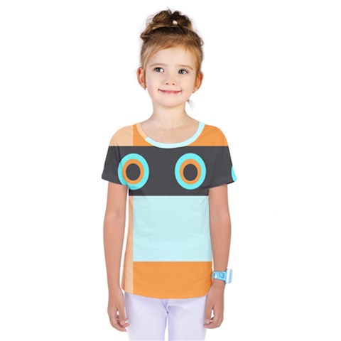 Orange, Aqua, Black Spots And Stripes Kids  One Piece Tee by digitaldivadesigns